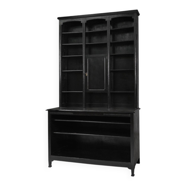 Cabinet de pharmacien Art Nouveau en chêne, France, 1910