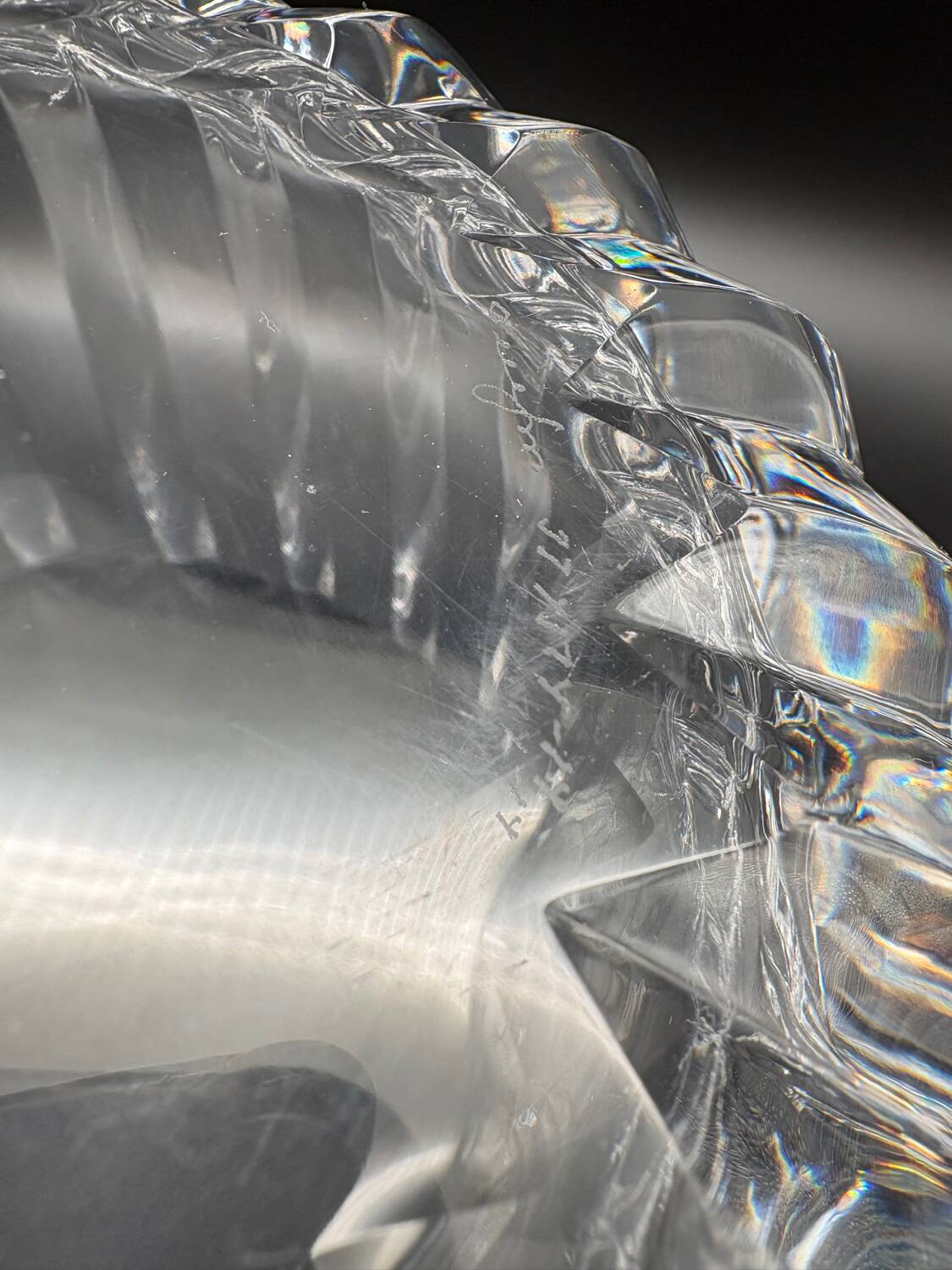 Large Orrefors Crystal fruit bowl / salad bowl, Sweden, 1970