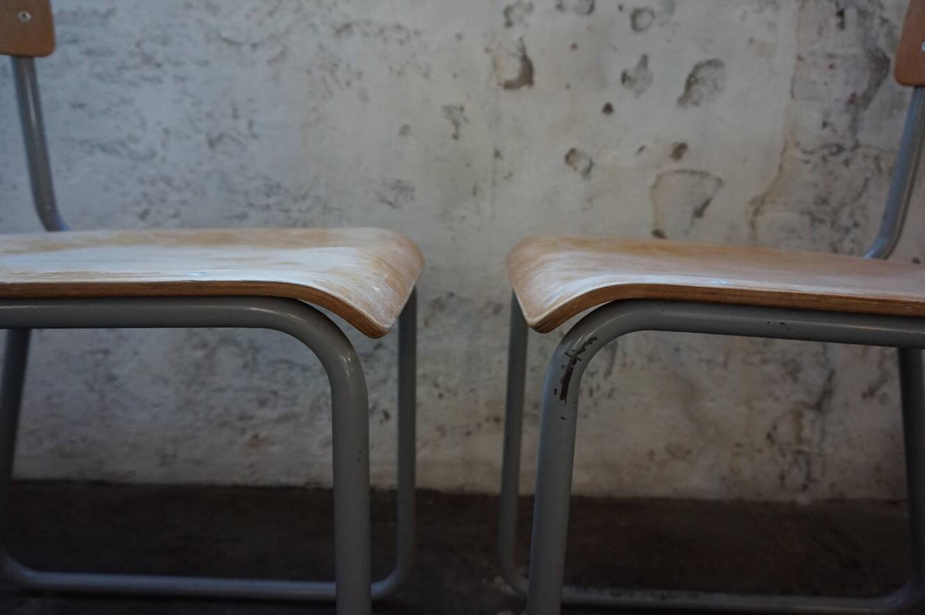 Industrial vintage Chairs Willem Hendrik Gispen for Gispen 1950s, Set of 2