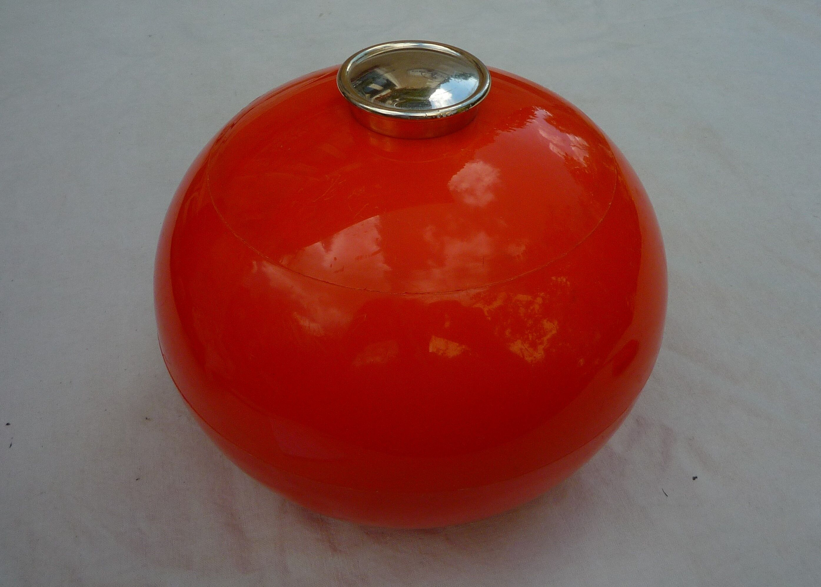 Orange ice bucket, vintage 70s