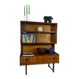 Vintage teak bookcase with glass doors – Scandinavian mid-century elegance