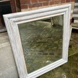 Large white patinated mirror