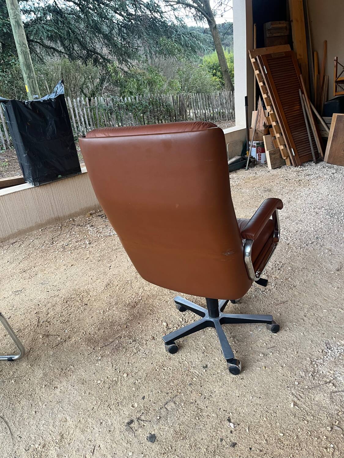 Ensemble 3 fauteuils de bureau vintage