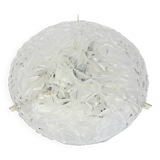 Large round frosted glass ceiling light, Kaiser, Germany, 1970s