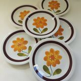 6 plates in vintage Italian earthenware 1970