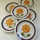 6 plates in vintage Italian earthenware 1970