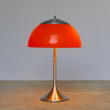 Unilux vintage orange mushroom lamp 1970