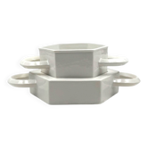 Sergio Asti, centre de table en céramique blanche, Gabbianelli Italie vers 1970