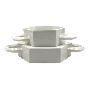 Sergio Asti, white ceramic centerpiece, Gabbianelli Italy ca. 1970