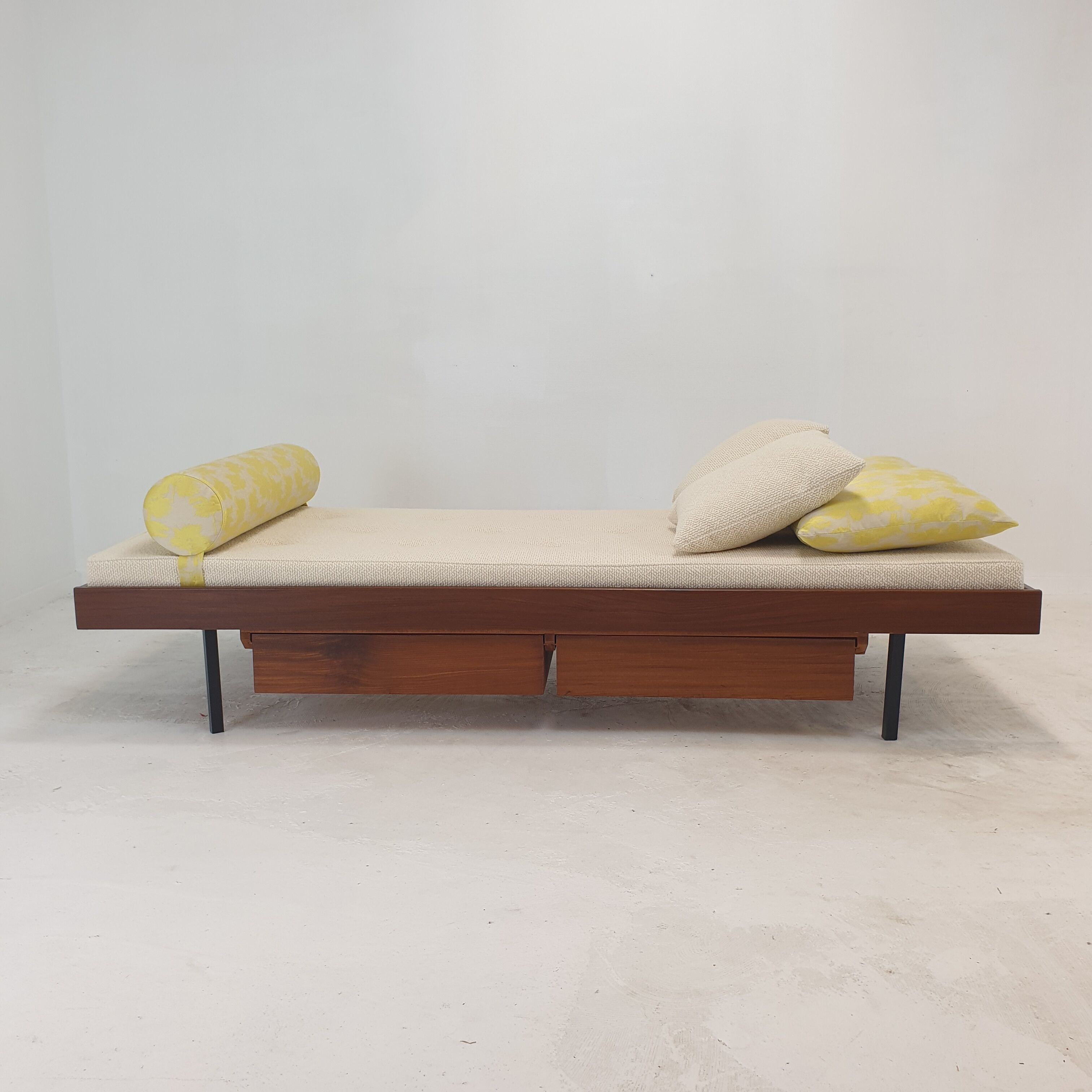 Teak Daybed with Dedar Cushions and Bolster, 1960s