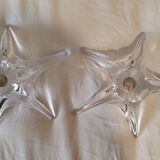 Set of 2 "Daum" starfish candle holders (large model)