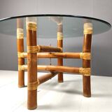 Vintage bamboo dining table, 1970s