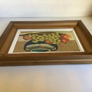 Still life painting oil on panel signed