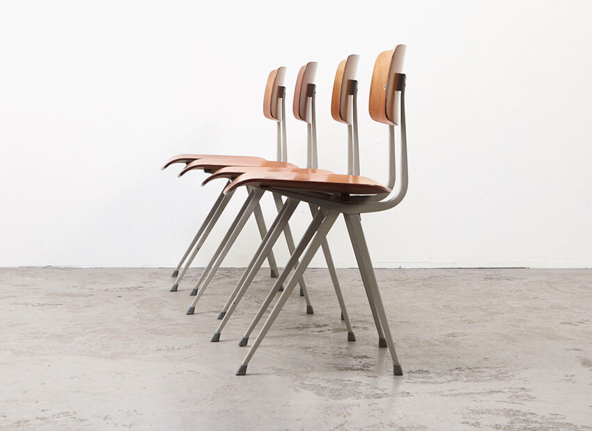 Set of 4 Result chairs 1st Edition by Friso Kramer for Ahrend de Cirkel 1958