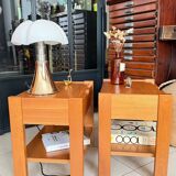 Vintage Simat bedside tables in elm – 1970