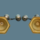 Pair of chandeliers three neo-classical fires - patinated bronze - 1950s - France