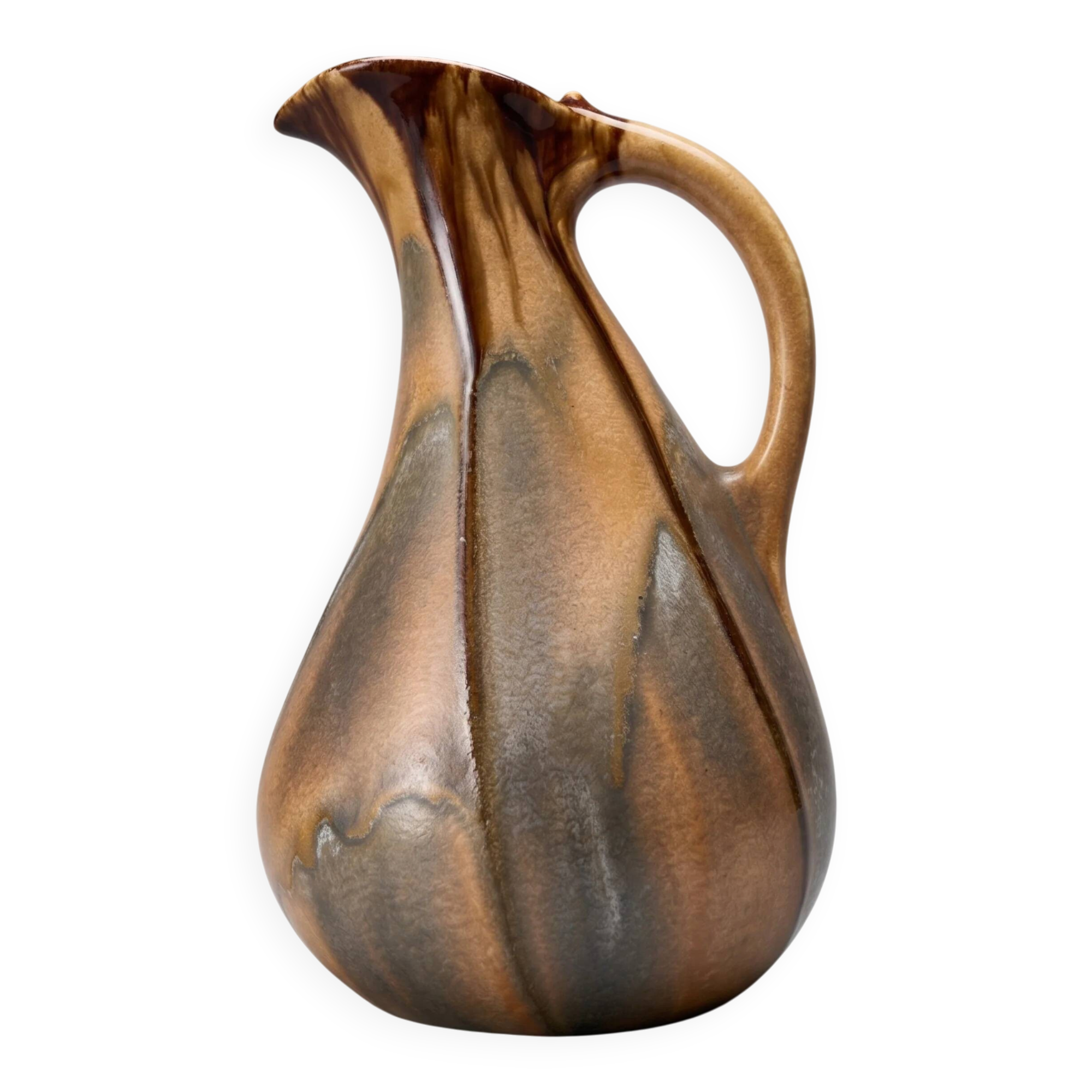 Modernist ceramic enamelled vase pitcher – Thulin Faience, Belgium – model 199 – 1930s/50s