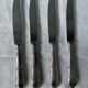 Set of 4 SFAM silver metal cheese knives