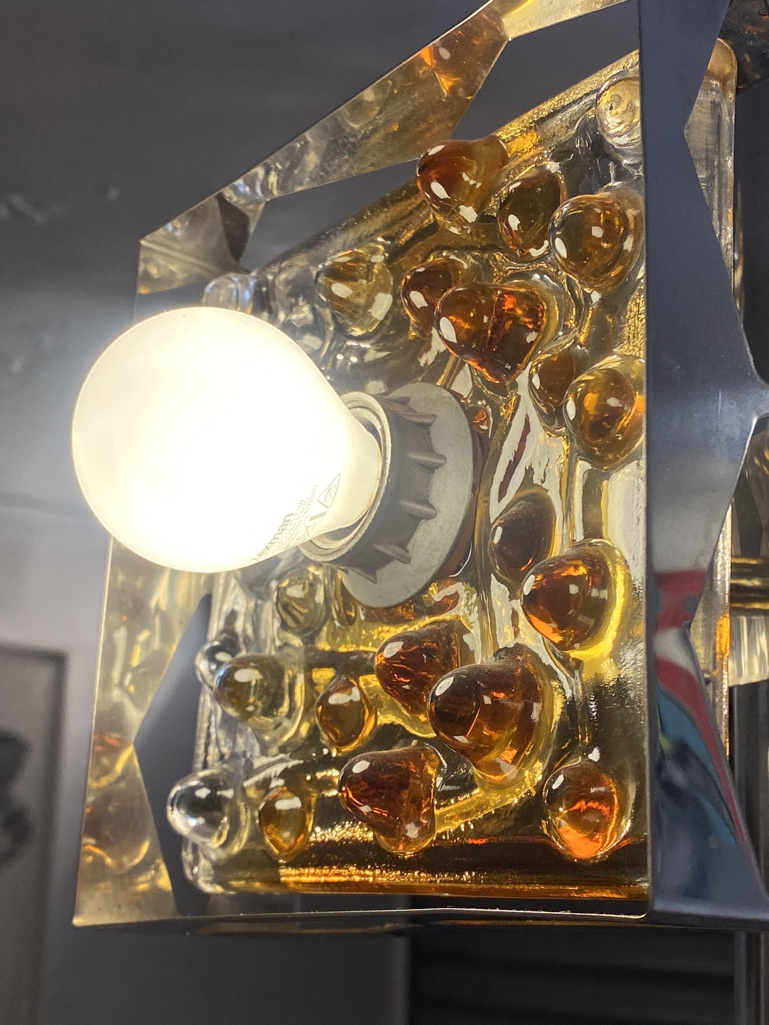 Murano glass pendant lamp by Toni Zuccheri Mazzega Edition 70s