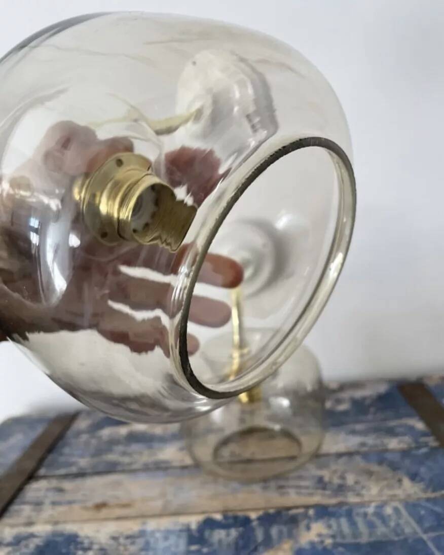 Pair of vintage smoked glass wall lights