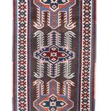 Pink & Blue Long Turkish Vintage Runner Rug, 80x398Cm