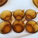 Set of 6 Duralex cups and 6 Vereco saucers