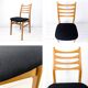 Lot de 6 chaises vintage bois assise tissu, style Mid-Century scandinave
