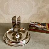 Old silver metal matchbox holder
