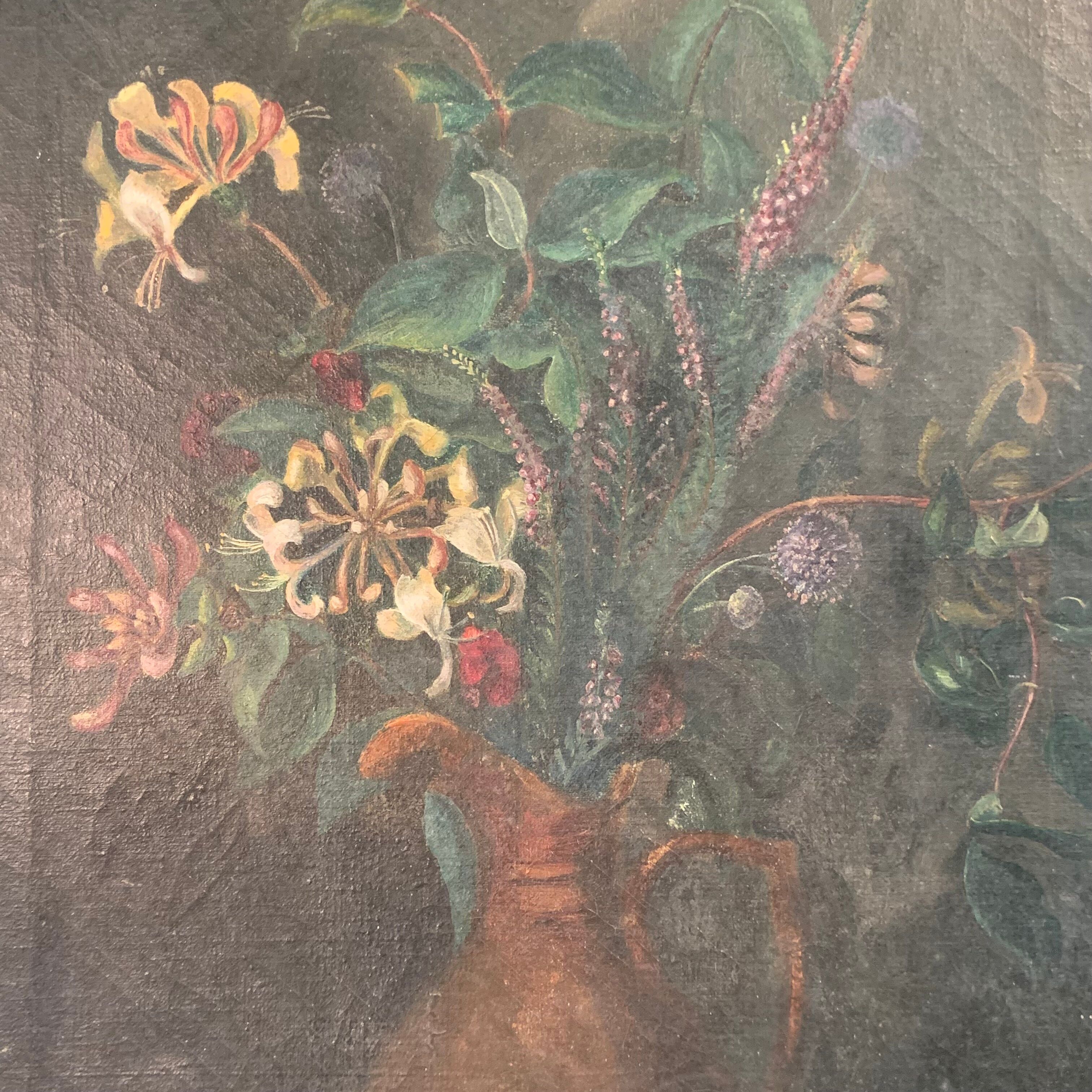 Painting bouquet of honeysuckle