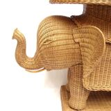 Elephant bass table in rattan.