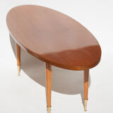 Table vintage, wood table, coffee table, coffee table, table oval, table feet compass, interior decorating, home décor, 60's