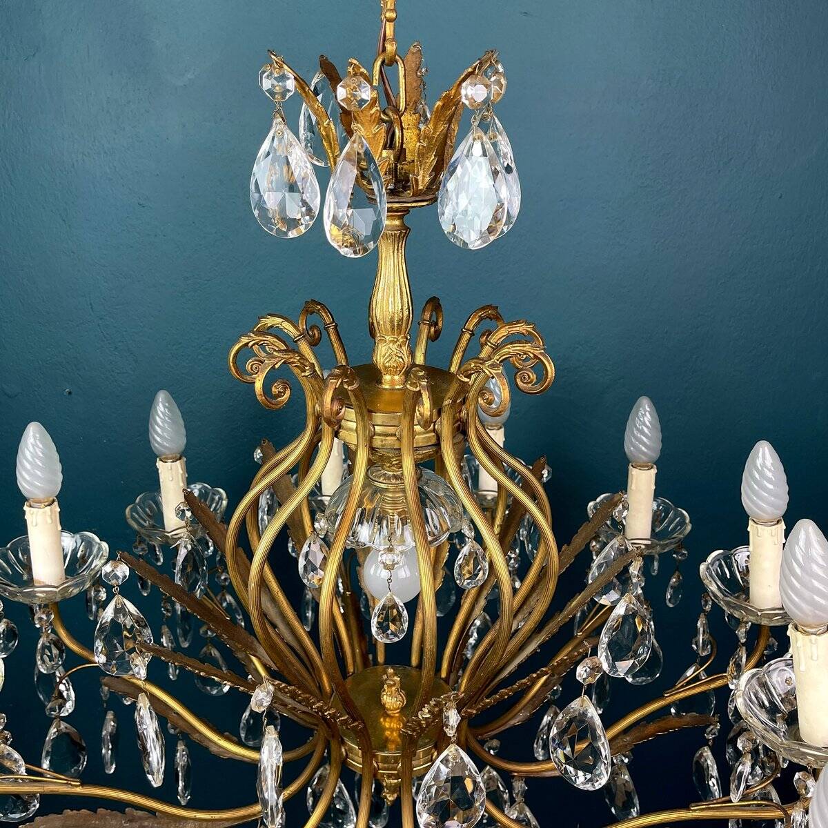 Large crystal chandelier, Italy, 1950s