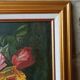 Canvas, flower painting and gold frame
