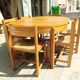 Table and six chairs in elm. Vintage