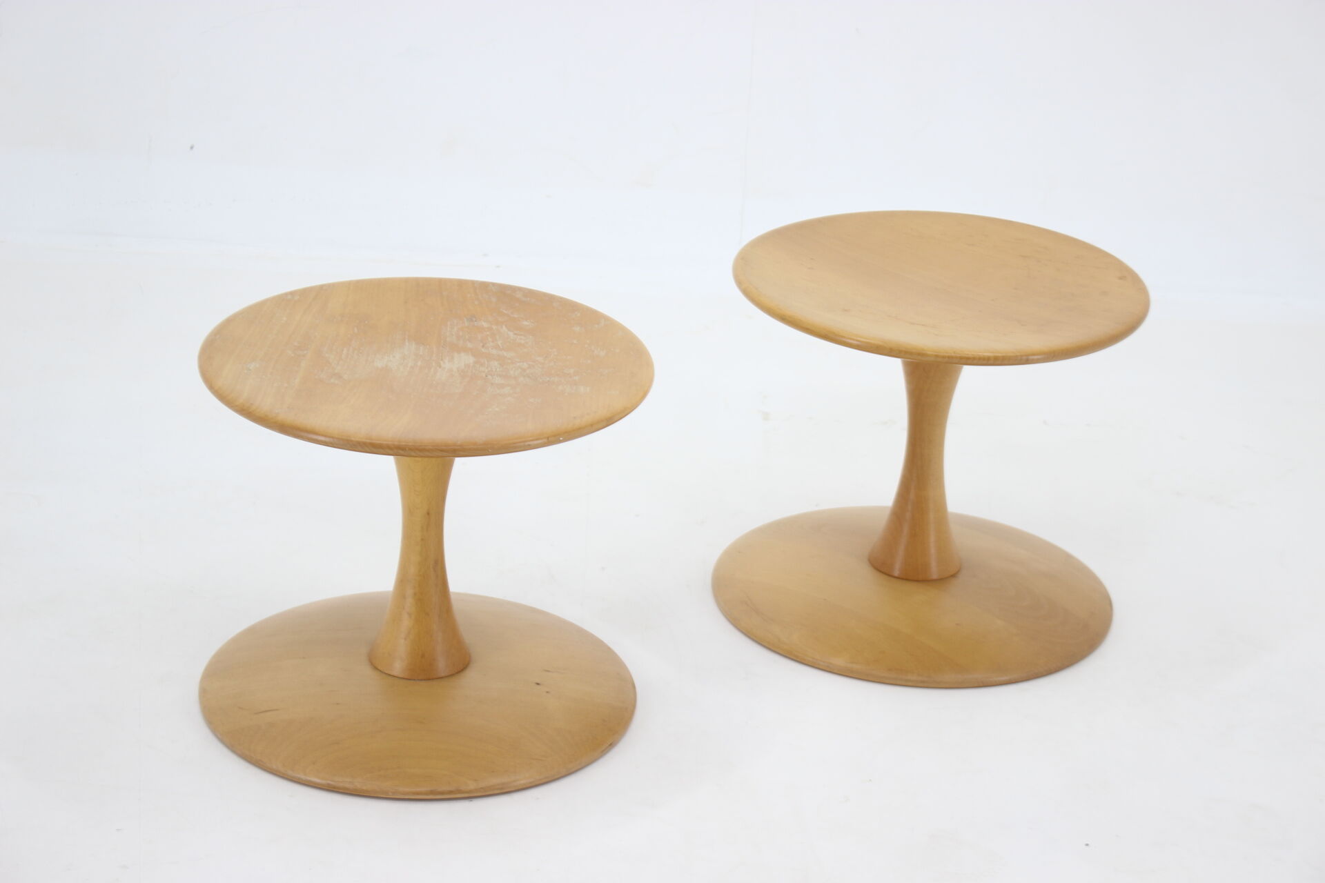 Pair of Nanna Ditzel Beech Stools by Kolds Savværk, Denmark 1960s