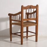 Fauteuil ancien en bois massif (c.1940) #4