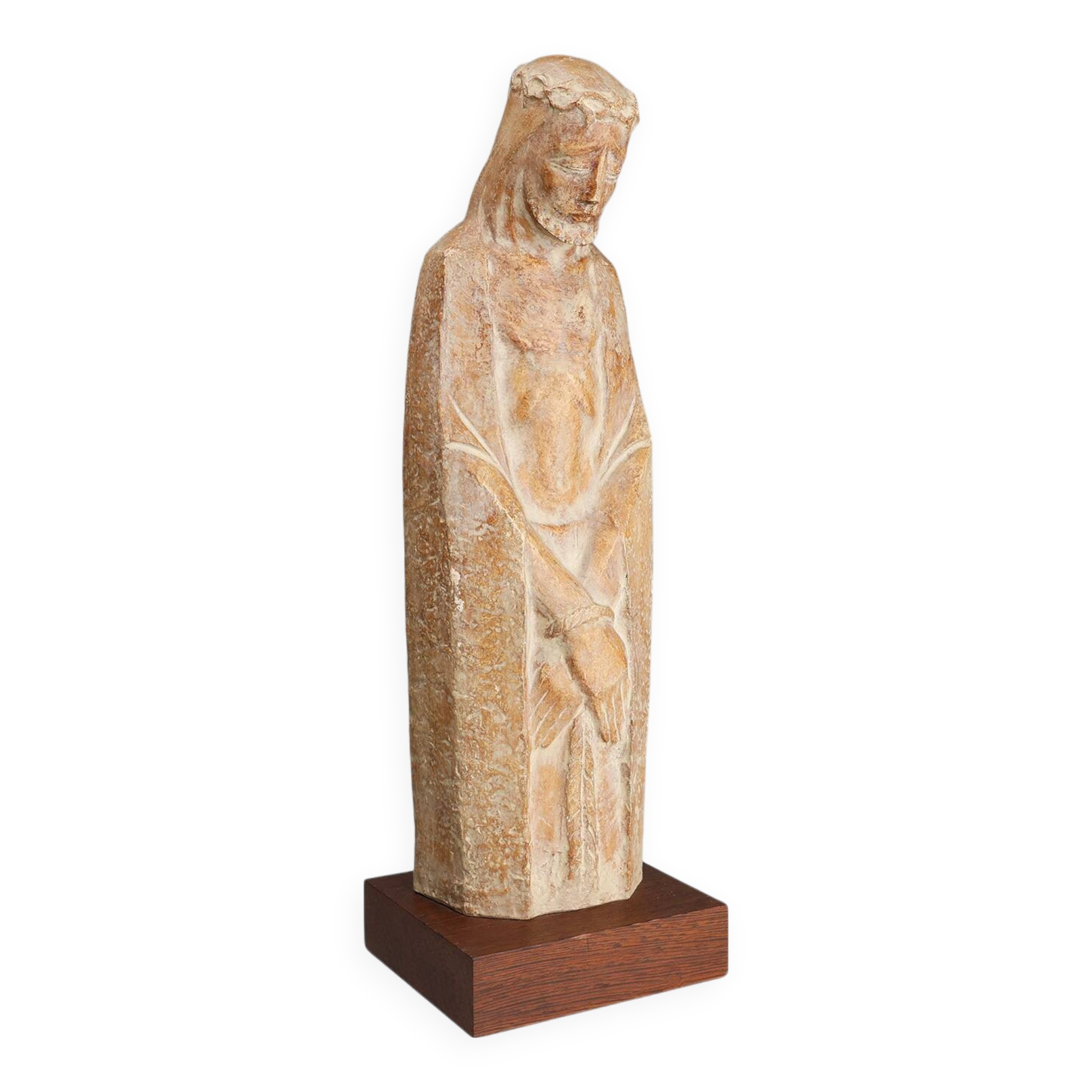 Religious Statue Jesus Christ in Art Deco style by belgian artist André Tea