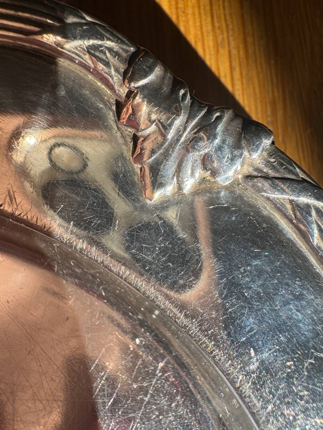 Two small dishes stamped Durousseau (Lyon)