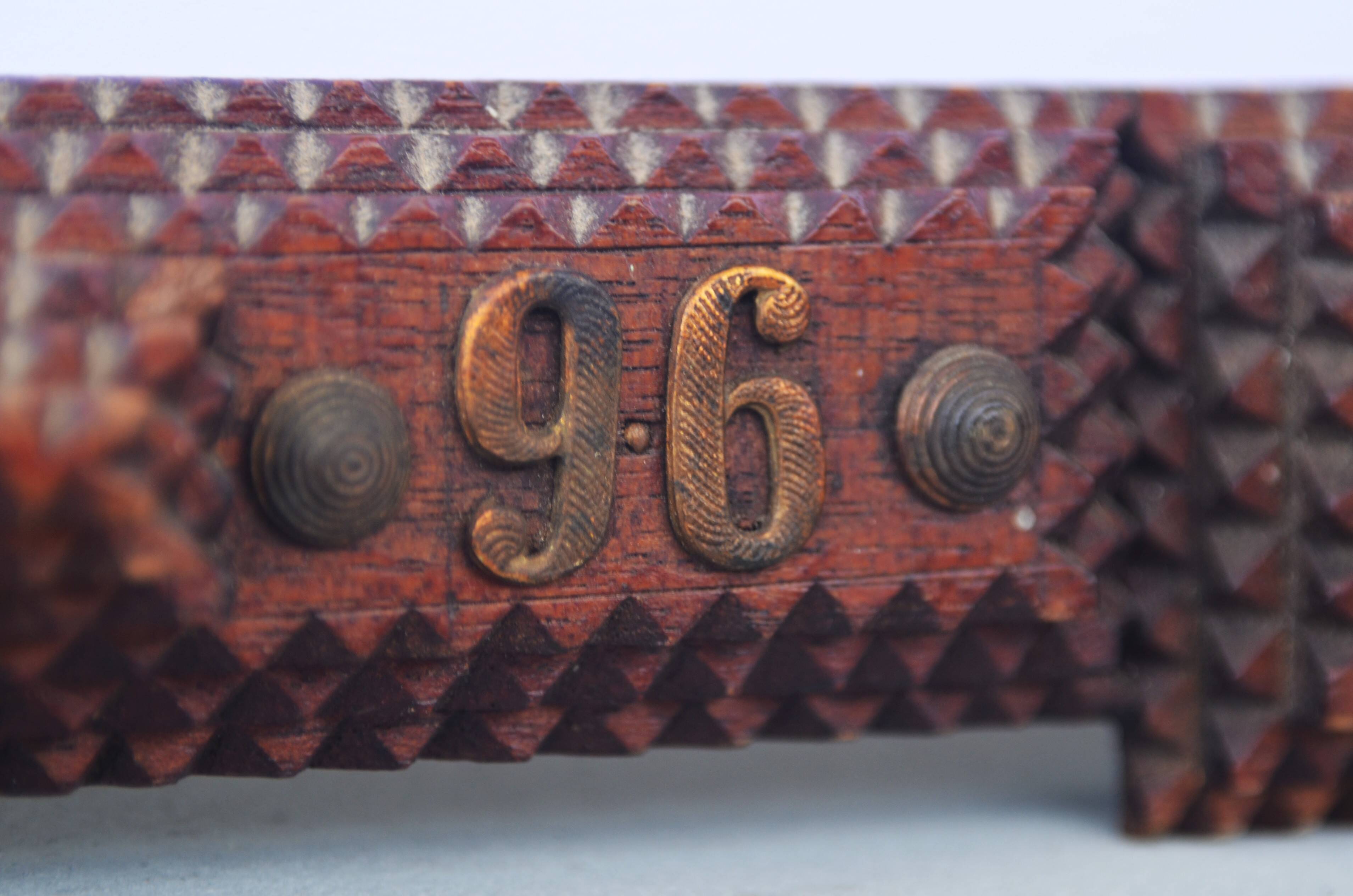 Super large Mirror Tramp Art Framed with brass elements 94 96 Prussia