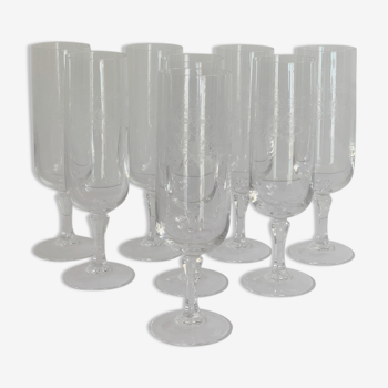 8 cristal d'arques champagne flutes