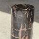 Small black petrified wood side table with beige stripes H28 D18 - 3347