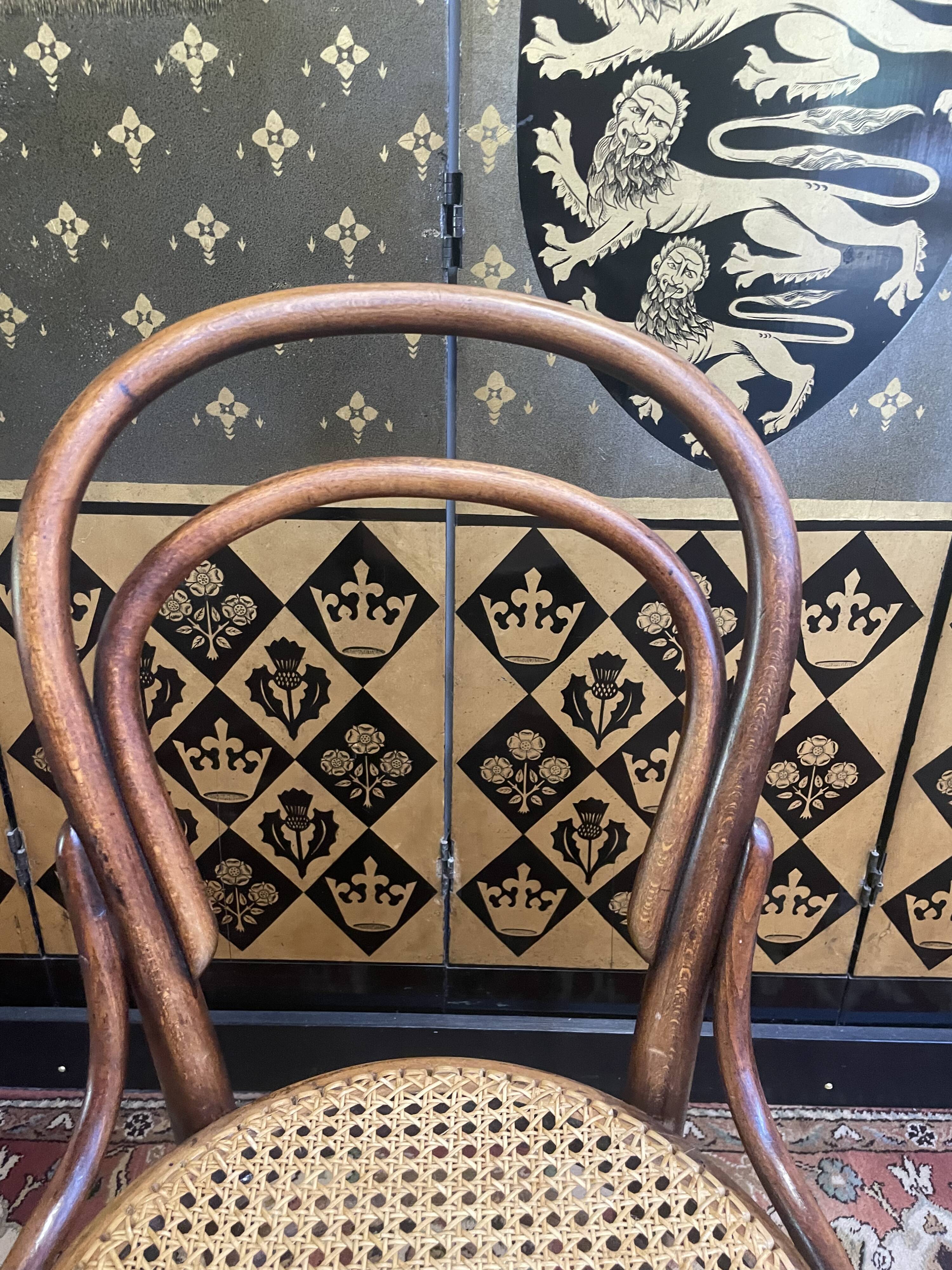 Suite de 6 chaises bistrot en cannage Thonet restaurées