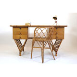 Rattan desk and chair  70