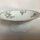 Ancien plat coupe pied douche gypsophile, fleurs blanches