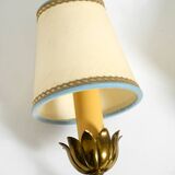 Two beautiful original Mid Century Modern floral wall lamps made of brass w