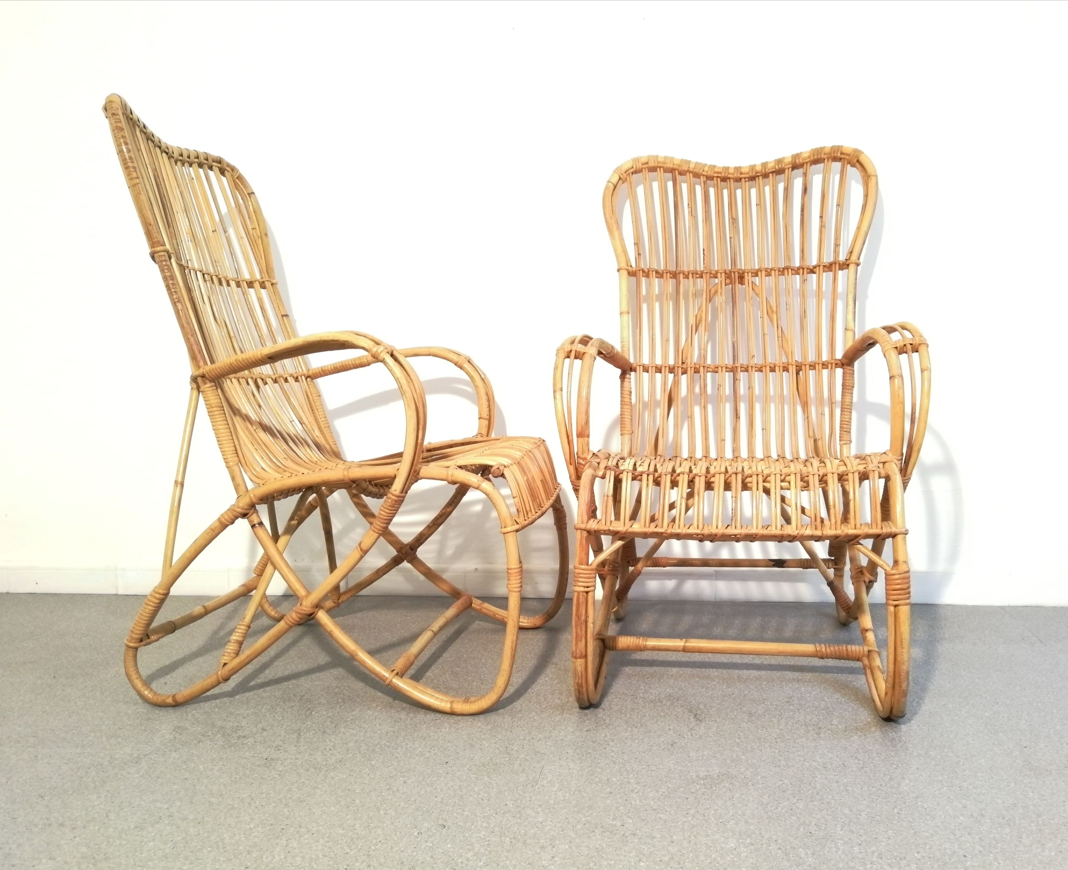 Paire de fauteuils en rotin Rohé Noordwolde