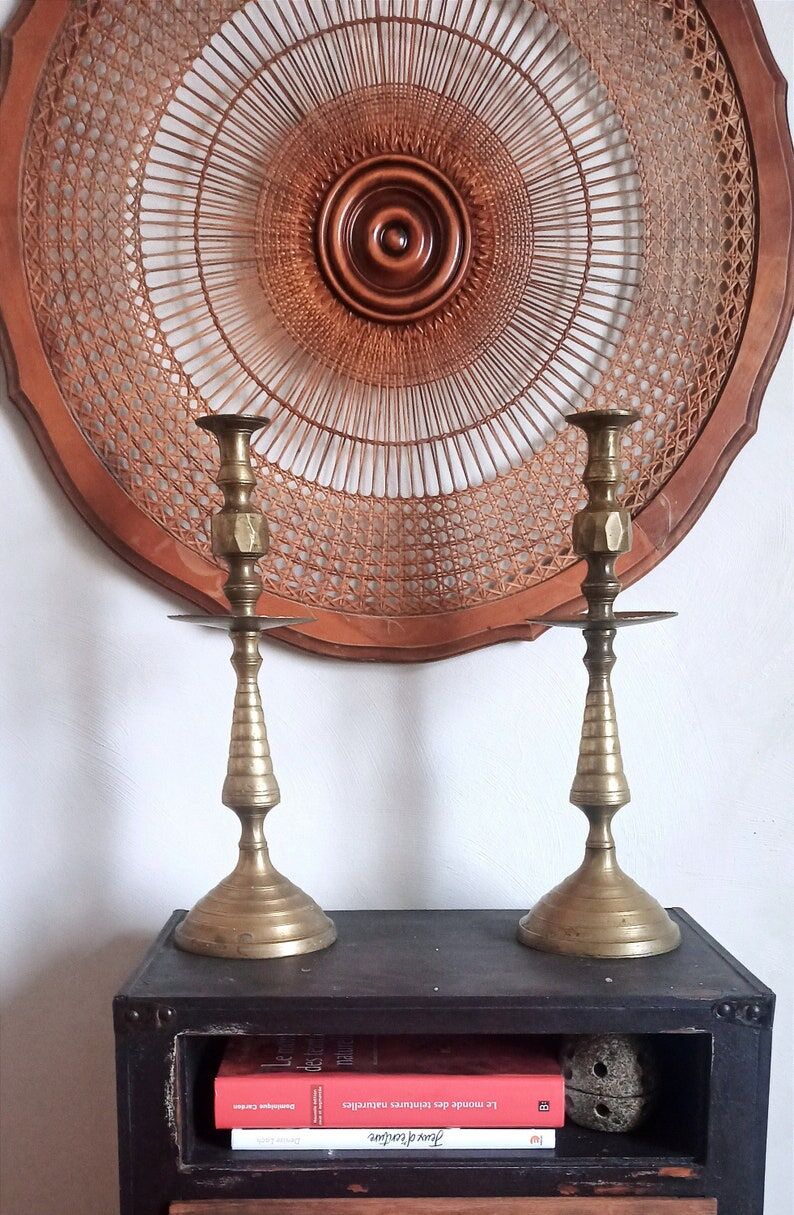 2 brass candle holders