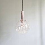 Space Age pendant light in bubbled blown glass, 1970s