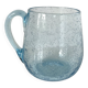 Large Biot tankard forming a vase with a handle in ice blue bubbled glass