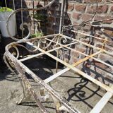 Antique wrought iron bench